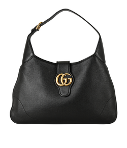 Aphrodite Medium Hobo, Leather, Black, 726274, DB/S/B, 3*